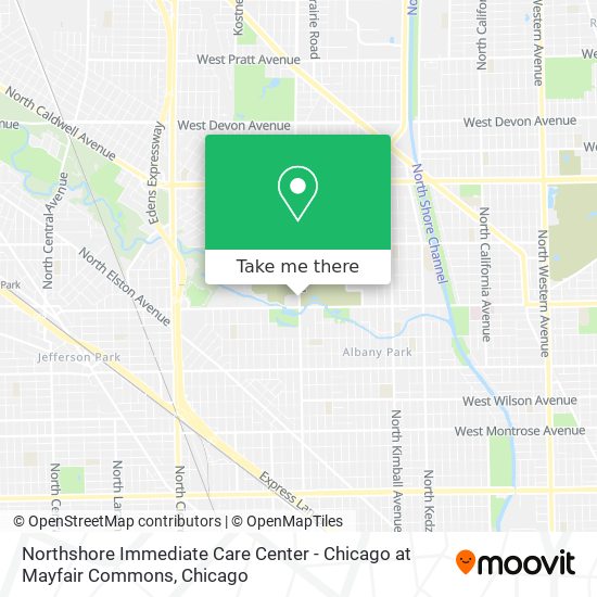 Mapa de Northshore Immediate Care Center - Chicago at Mayfair Commons