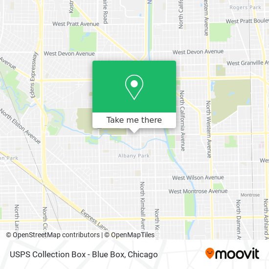 USPS Collection Box - Blue Box map