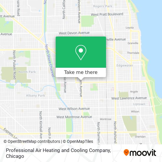 Professional Air Heating and Cooling Company map