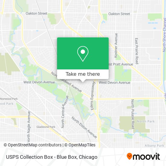 Mapa de USPS Collection Box - Blue Box