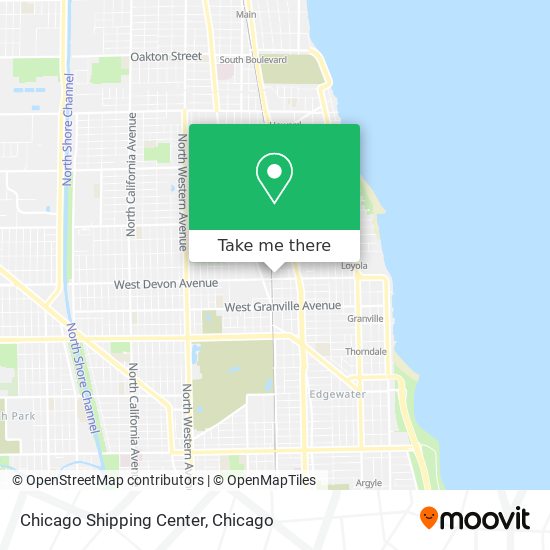 Mapa de Chicago Shipping Center