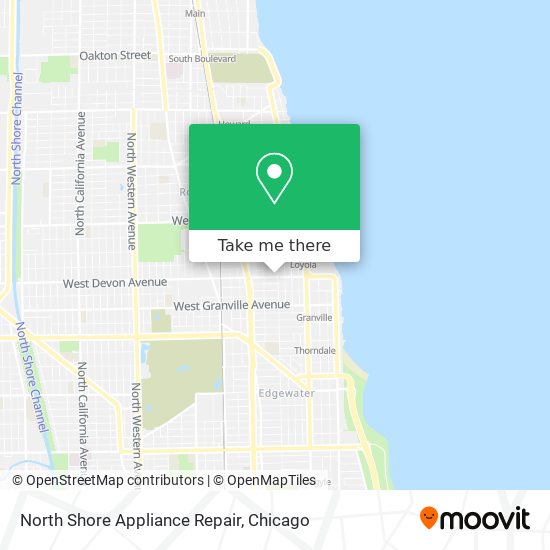 North Shore Appliance Repair map