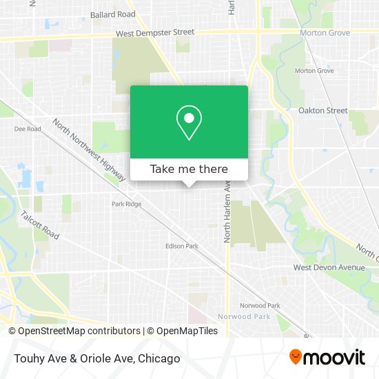 Touhy Ave & Oriole Ave map