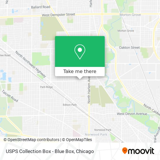 USPS Collection Box - Blue Box map