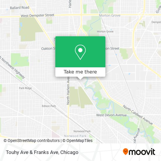 Touhy Ave & Franks Ave map