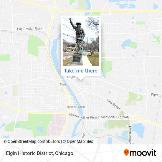 Elgin Historic District map