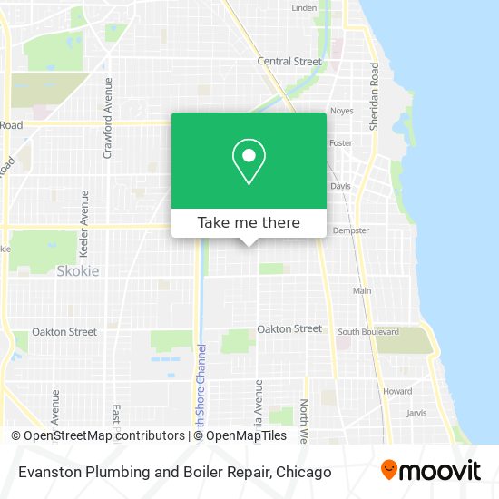 Mapa de Evanston Plumbing and Boiler Repair