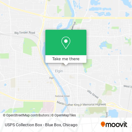 Mapa de USPS Collection Box - Blue Box