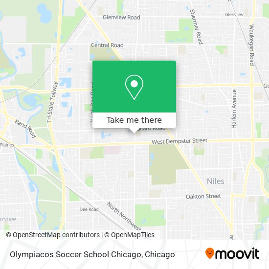 Olympiacos Soccer School Chicago map