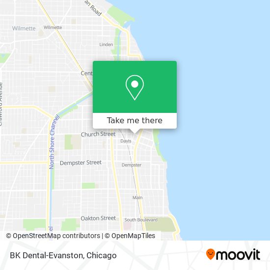 BK Dental-Evanston map