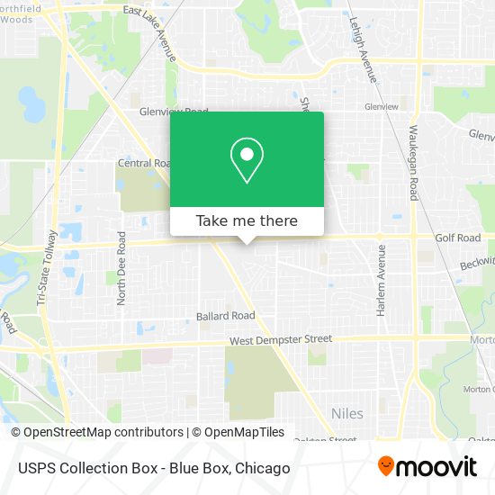 Mapa de USPS Collection Box - Blue Box