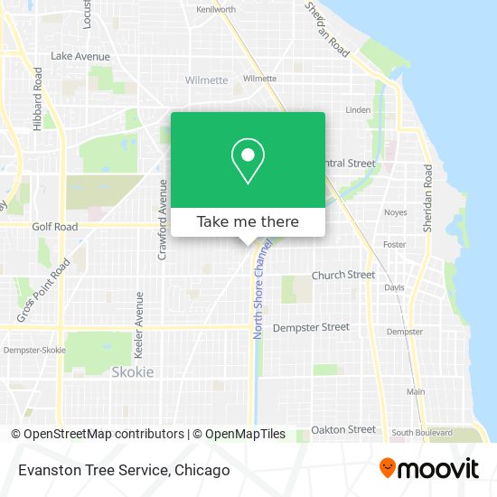 Mapa de Evanston Tree Service