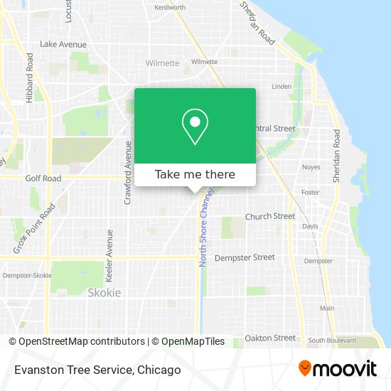 Evanston Tree Service map