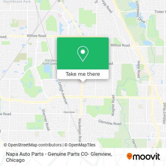 Mapa de Napa Auto Parts - Genuine Parts CO- Glenview