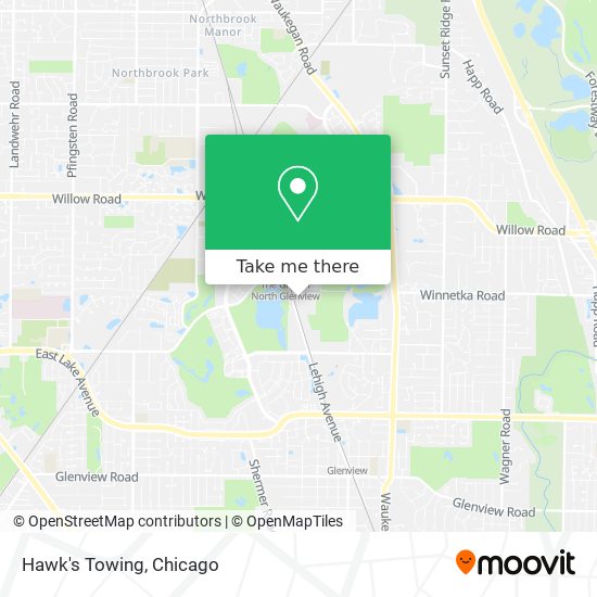Hawk's Towing map