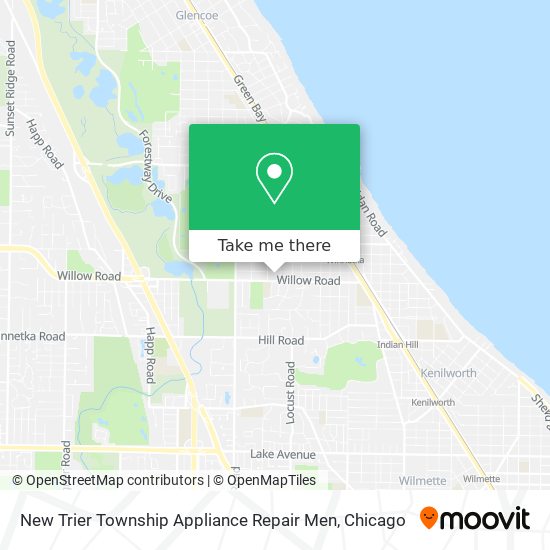 New Trier Township Appliance Repair Men map