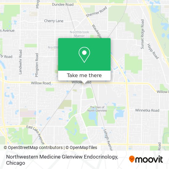 Mapa de Northwestern Medicine Glenview Endocrinology
