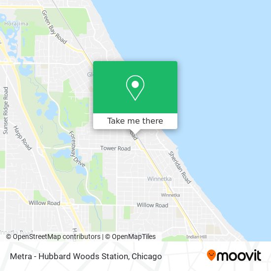Metra - Hubbard Woods Station map
