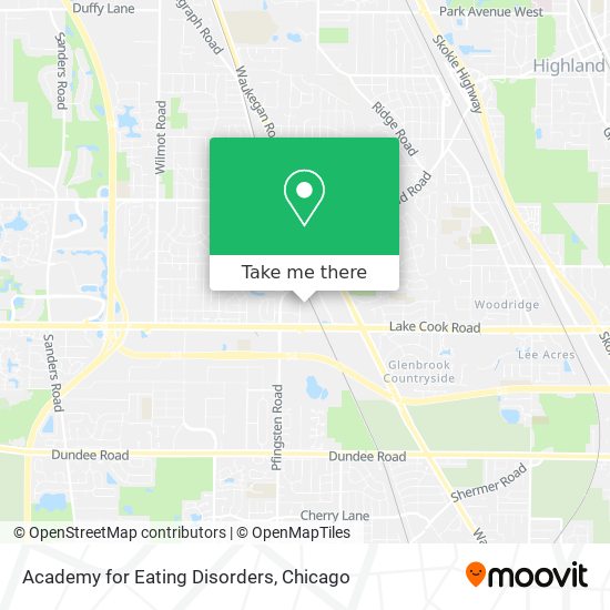 Academy for Eating Disorders map