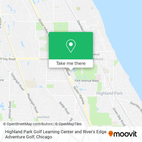 Highland Park Golf Learning Center and River's Edge Adventure Golf map