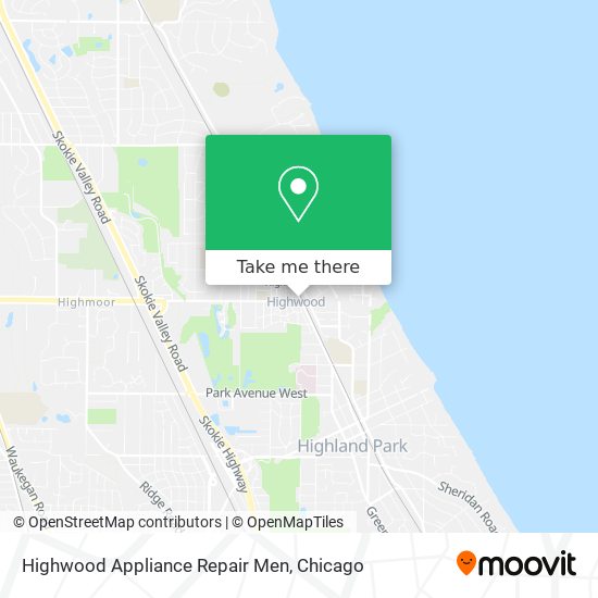 Highwood Appliance Repair Men map