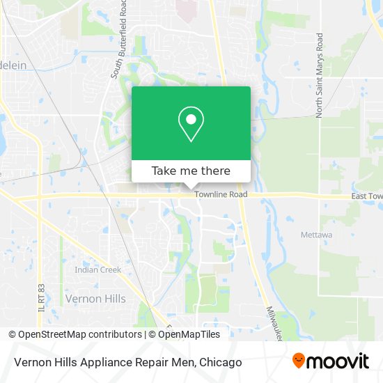Vernon Hills Appliance Repair Men map