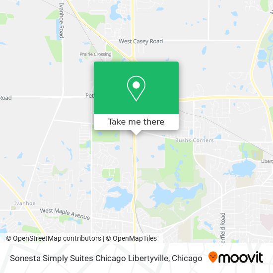 Sonesta Simply Suites Chicago Libertyville map