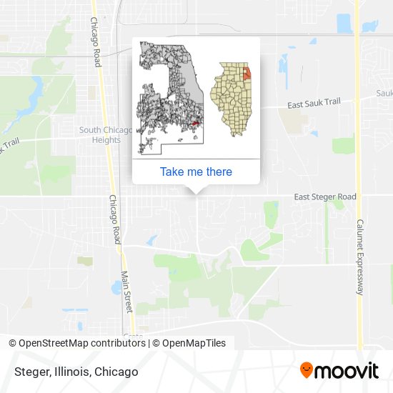 Steger, Illinois map