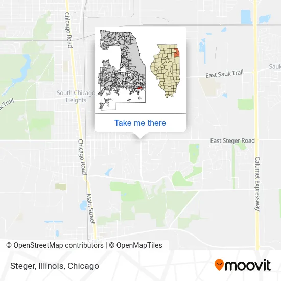 Steger, Illinois map