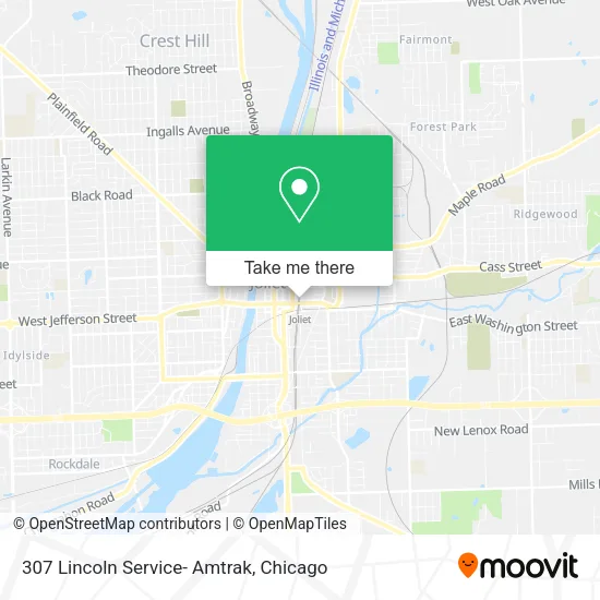 307 Lincoln Service- Amtrak map