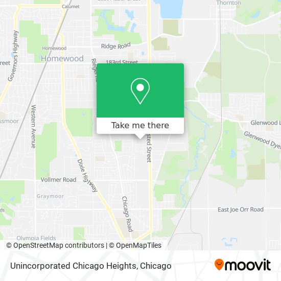 Mapa de Unincorporated Chicago Heights