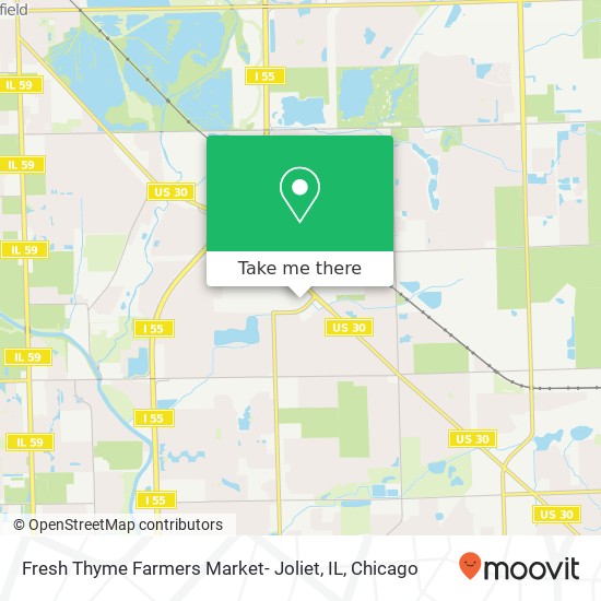 Mapa de Fresh Thyme Farmers Market- Joliet, IL