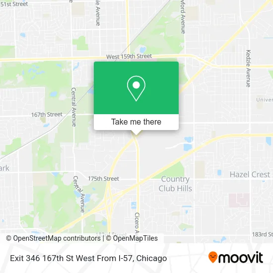 Exit 346 167th St West From I-57 map
