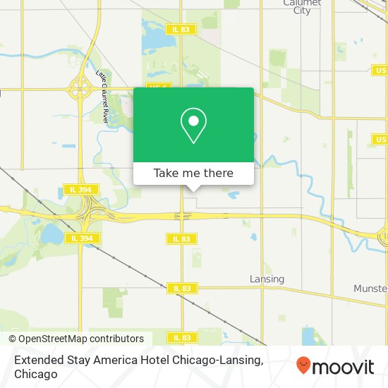 Mapa de Extended Stay America Hotel Chicago-Lansing
