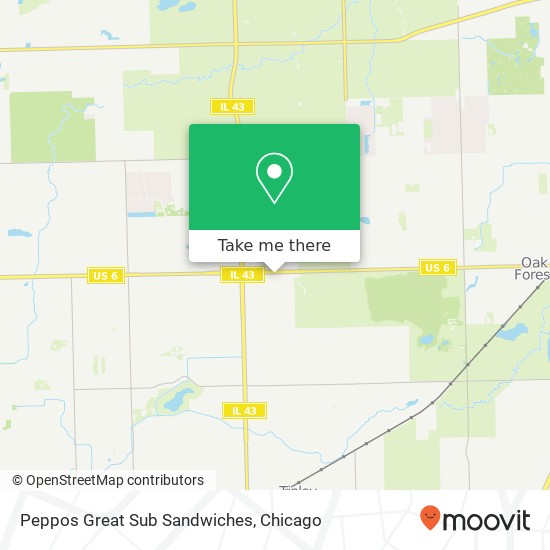 Mapa de Peppos Great Sub Sandwiches