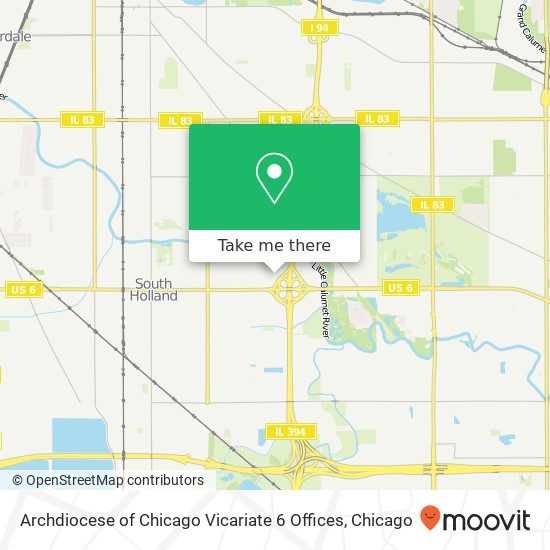 Archdiocese of Chicago Vicariate 6 Offices map