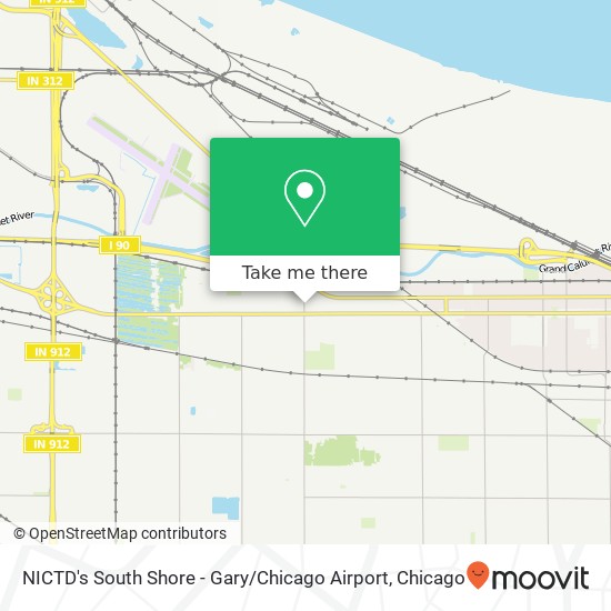 NICTD's South Shore - Gary / Chicago Airport map