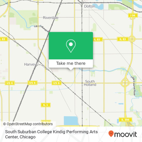 Mapa de South Suburban College Kindig Performing Arts Center