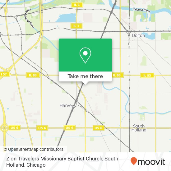 Mapa de Zion Travelers Missionary Baptist Church, South Holland