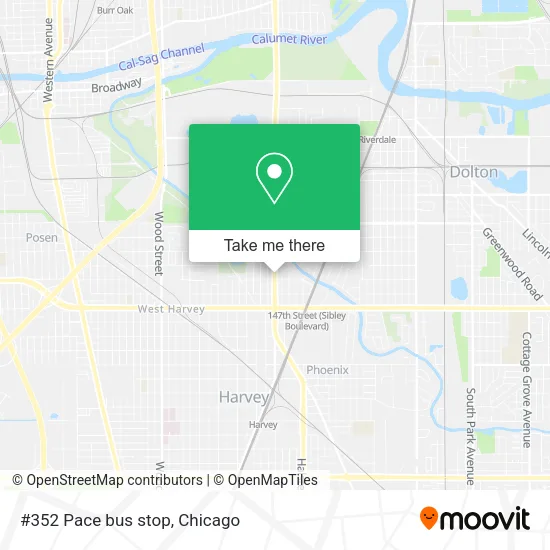 #352 Pace bus stop map