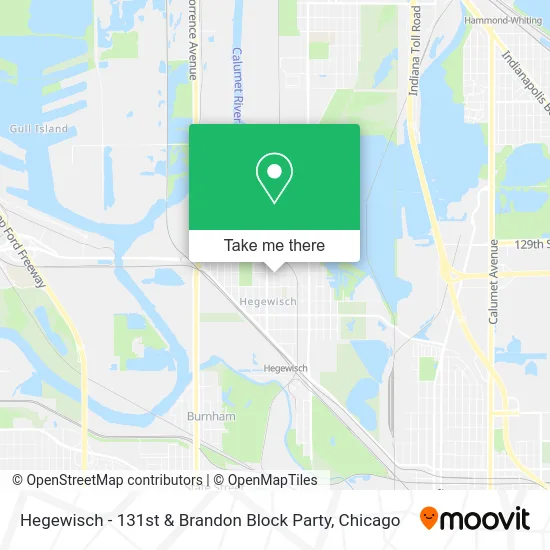 Hegewisch - 131st & Brandon Block Party map