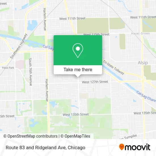 Mapa de Route 83 and Ridgeland Ave