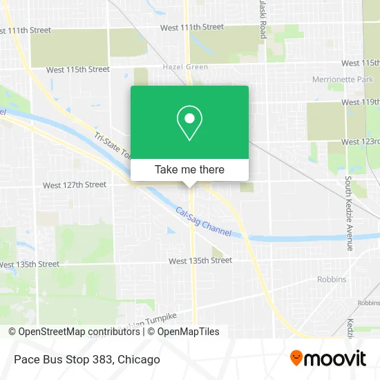 Pace Bus Stop 383 map