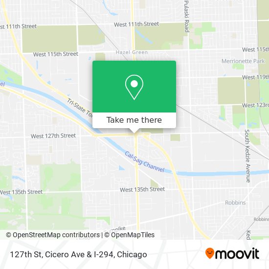 127th St, Cicero Ave & I-294 map