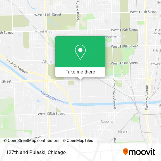 127th and Pulaski map