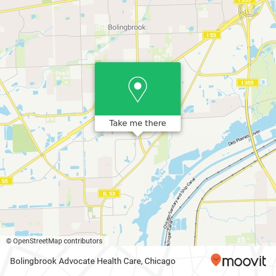 Mapa de Bolingbrook Advocate Health Care