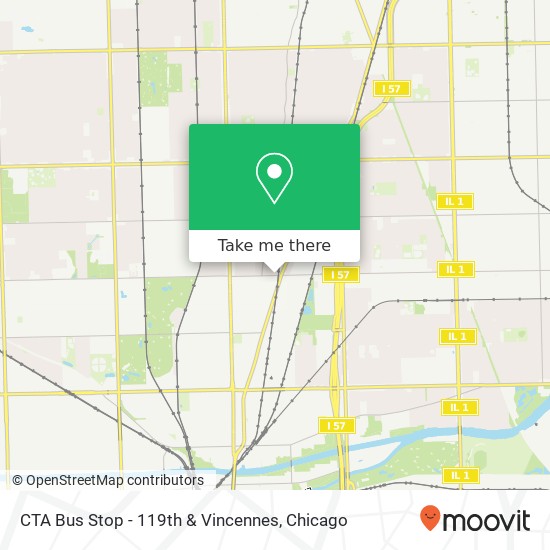 CTA Bus Stop - 119th & Vincennes map