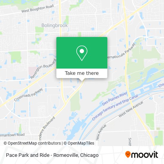 Pace Park and Ride - Romeoville map