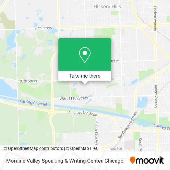 Moraine Valley Speaking & Writing Center map