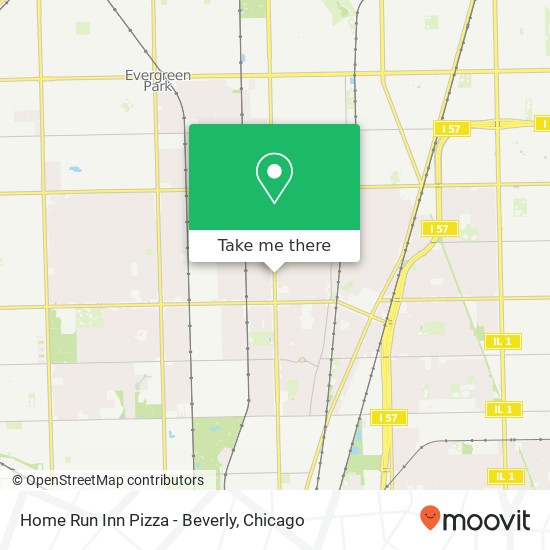 Home Run Inn Pizza - Beverly map